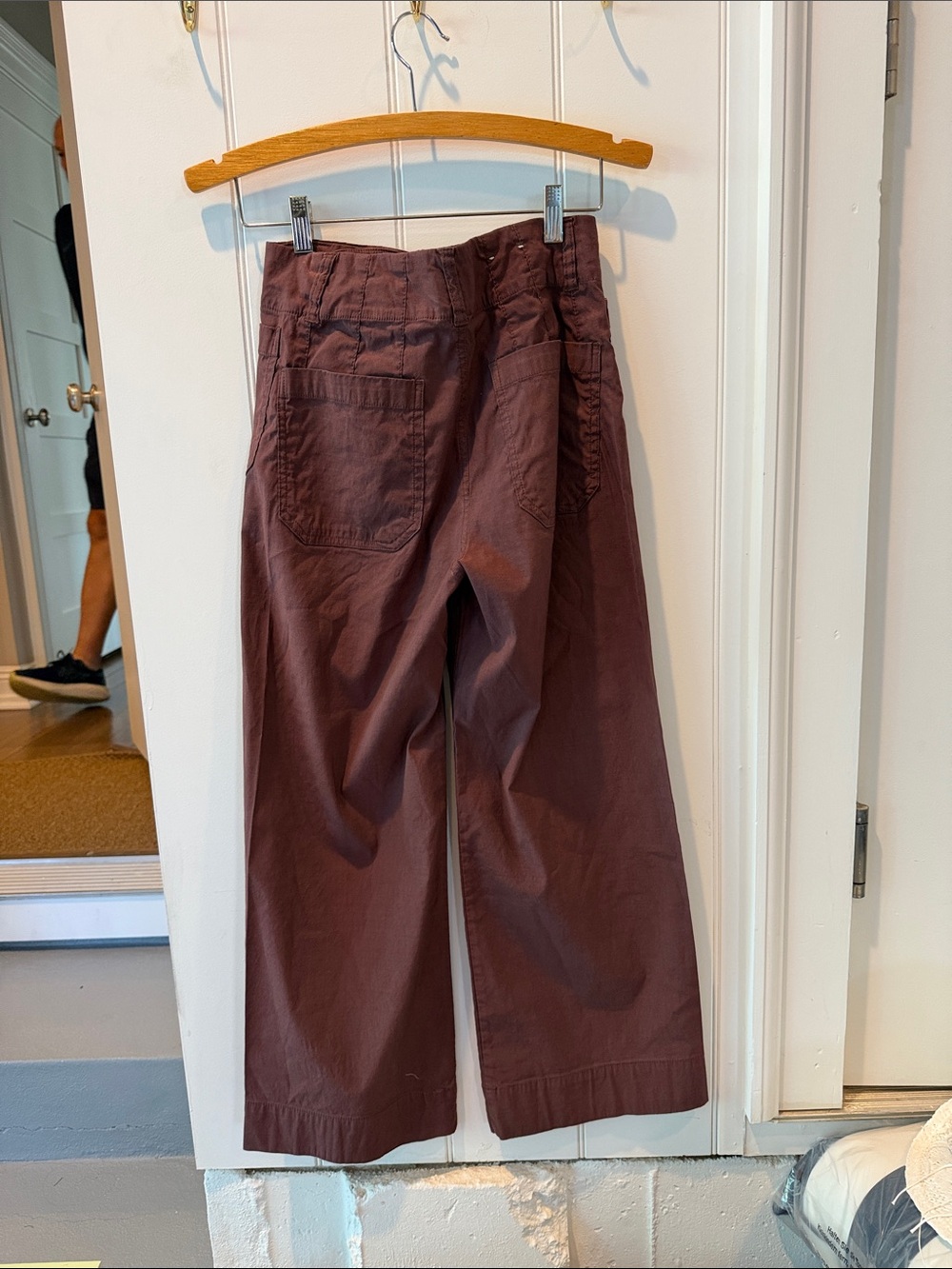 Maeve Wide-Leg Utility Pants in Deep Mauve - Picture 2 of 2